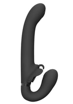 Load image into Gallery viewer, Vive Satu Rechargeable Silicone Pulse Wave and Vibrating Strapless Strap-On - Black
