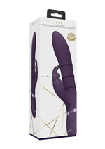 Load image into Gallery viewer, Vive Kura Rechargeable Silicone Triple Motor Up and Down Vibrating Triple Ring Rabbit - Purple
