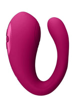 Load image into Gallery viewer, Vive Yoko Rechargeable Silicone Tripe Motor Dual Prongs with Clitoral Pulse Wave Vibrator
