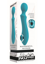 Load image into Gallery viewer, Wanderful Sucker Rechargeable Silicone Bodywand and Clitoral Stimulator - Teal
