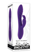 Load image into Gallery viewer, Wavy Rabbit Rechargeable Silicone Dual Motor Vibrator - Purple
