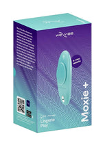 Load image into Gallery viewer, We-Vibe Moxie+ Wearable Rechargeable Silicone Panty Vibe Clitoral Stimulator with Remote - Aqua/Blue
