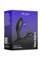 Load image into Gallery viewer, We-Vibe Vector+ Rechargeable Silicone Vibrating Prostate Massager with Remote Control - Black/Charcoal Black
