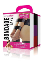 Load image into Gallery viewer, WhipSmart Bondage Tape 150ft with Silky Blindfold - Black/Multicolor/Purple/Red
