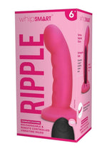 Load image into Gallery viewer, WhipSmart Curved Ripple Remote Control Silicone Rechargeable G-Spot/P-Spot Dildo - Hot Pink/Pink - 6in

