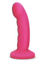 Load image into Gallery viewer, WhipSmart Curved Ripple Remote Control Silicone Rechargeable G-Spot/P-Spot Dildo - Hot Pink/Pink - 6in
