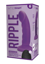 Load image into Gallery viewer, WhipSmart Curved Ripple Remote Control Silicone Rechargeable G-Spot/P-Spot Dildo - Purple - 6in
