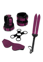 Load image into Gallery viewer, WhipSmart Dragon&#39;s Lair Dragonskin Bondage - Black/Purple - 7 Piece/Set
