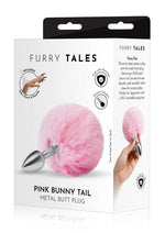 Load image into Gallery viewer, WhipSmart Fluffy Bunny Metal Plug with Tail - Metal/Pink - 2.5in