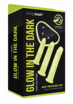 Load image into Gallery viewer, WhipSmart Glow In The Dark Pegging Kit with 6in, 8in and 9in Silicone Dildos - Glow In The Dark/Green - 4 Piece
