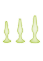 Load image into Gallery viewer, WhipSmart Glow In The Dark Silicone Anal Training Kit - Glow In The Dark/Green - 3 Piece
