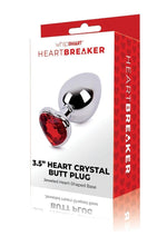 Load image into Gallery viewer, WhipSmart Heartbreaker Metal Butt Plug - Metal/Red/Silver - Large
