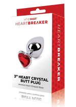 Load image into Gallery viewer, WhipSmart Heartbreaker Metal Butt Plug - Metal/Red/Silver - Medium
