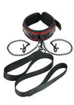 Load image into Gallery viewer, WhipSmart Heartbreakers Deluxe Collar, Nipple Clips, Leash - Black/Red - Set
