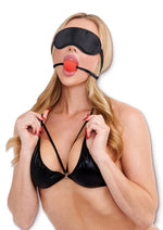 Load image into Gallery viewer, WhipSmart Japanese Bondage Rope Set with Ball Gag, Cuffs and Mask - Black - 4 Piece
