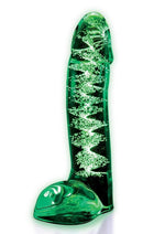Load image into Gallery viewer, WhipSmart Lifelike Glass Dildo with Balls - Clear/Glow In The Dark - 5.5in

