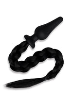 Load image into Gallery viewer, WhipSmart Silicone Plug 4in with Pony Tail - Black