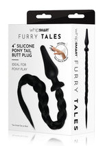 Load image into Gallery viewer, WhipSmart Silicone Plug 4in with Pony Tail - Black