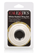Load image into Gallery viewer, White Rubber Cock Rings - White - 3 Piece Set
