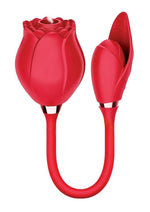 Load image into Gallery viewer, Wild Rose and Bullet Rechargeable Silicone Clitoral Stimulator with Suction - Red
