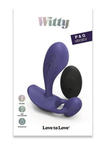 Load image into Gallery viewer, Witty Rechargeable Silicone Vibrator with Clitoral Stimulator - Blue/Midnight Indigo