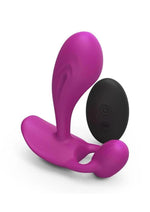 Load image into Gallery viewer, Witty Rechargeable Silicone Vibrator with Clitoral Stimulator - Sweet Orchid - Magenta/Purple