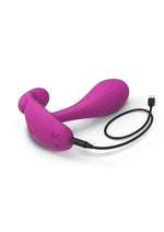 Load image into Gallery viewer, Witty Rechargeable Silicone Vibrator with Clitoral Stimulator - Sweet Orchid