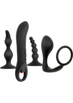 Load image into Gallery viewer, Zero Tolerance Intro to Prostate Silicone with Movie and Lube - Black - 4 Piece Kit
