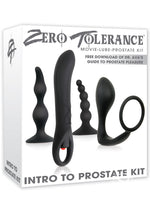 Load image into Gallery viewer, Zero Tolerance Intro to Prostate Silicone with Movie and Lube - Black - 4 Piece Kit

