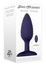 Load image into Gallery viewer, Zero Tolerance Wicked Twister Rechargeable Silicone Vibrating Butt Plug - Purple