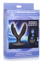 Load image into Gallery viewer, Zeus Electro-Spread 64x Vibrating and E-Stim Silicone Rechargeable Butt Plug with Remote Control - Black
