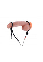 Load image into Gallery viewer, Zeus Electrosex Vigor II Silicone Cock and Ball Ties and Frenum Electro Stimulator - Black/Blue
