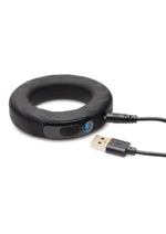 Load image into Gallery viewer, Zeus Vibrating and E-Stim Rechargeable Silicone Cock Ring with Remote Control
