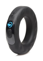 Load image into Gallery viewer, Zeus Vibrating and E-Stim Rechargeable Silicone Cock Ring with Remote Control
