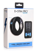 Load image into Gallery viewer, Zeus Vibrating and E-Stim Rechargeable Silicone Cock Ring with Remote Control - Black - 50mm
