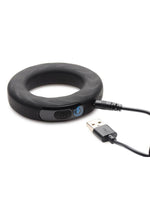 Load image into Gallery viewer, Zeus Vibrating and E-Stim Rechargeable Silicone Cock Ring with Remote Control

