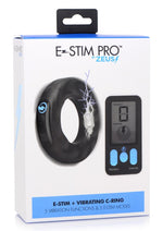 Load image into Gallery viewer, Zeus Vibrating and E-Stim Silicone Rechargeable Cock Ring with Remote Control - Black
