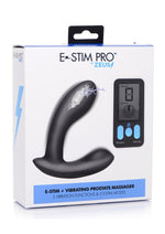 Load image into Gallery viewer, Zeus Vibrating and E-Stim Silicone Rechargeable Prostate Massager with Remote Control - Black
