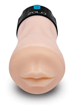 Load image into Gallery viewer, ZOLO Gawk Gawk Rechargeable Silicone Vibrating Deep Throat Blowbot Masturbator - Black/Vanilla
