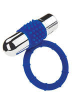 Load image into Gallery viewer, ZOLO Rechargeable Vibrating Silicone Cock Ring - Navy/Silver
