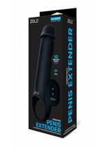 Load image into Gallery viewer, ZOLO Vibrating Remote Control Silicone Rechargeable Penis Extender Strap-On - Black
